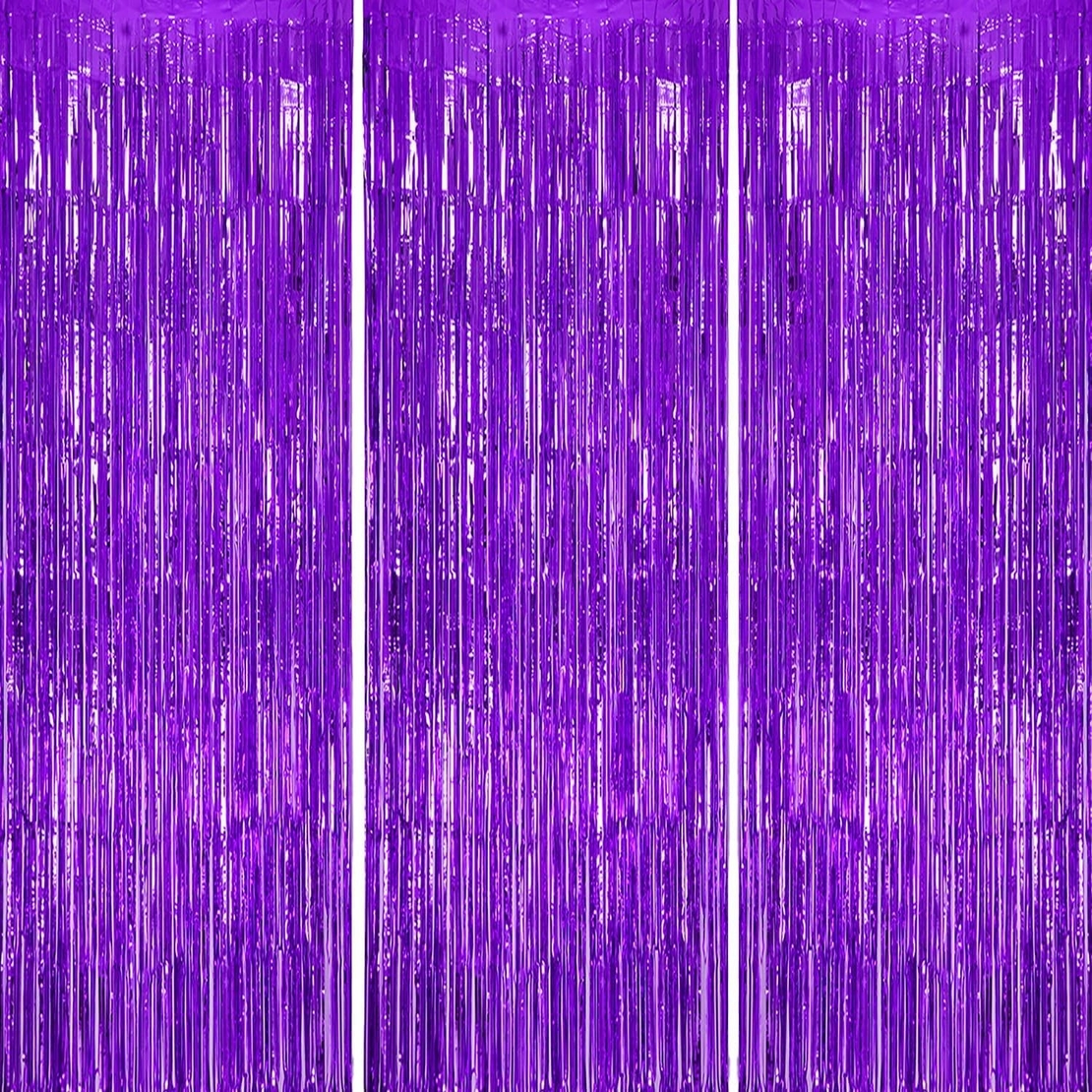 Perdea Franjurata, Flippy, Model Decor Petrecere, pentru Fundal de Poze, Amenajare Colorata a Petrecerii, Dimensiune 100x200 cm, Mov Deschis