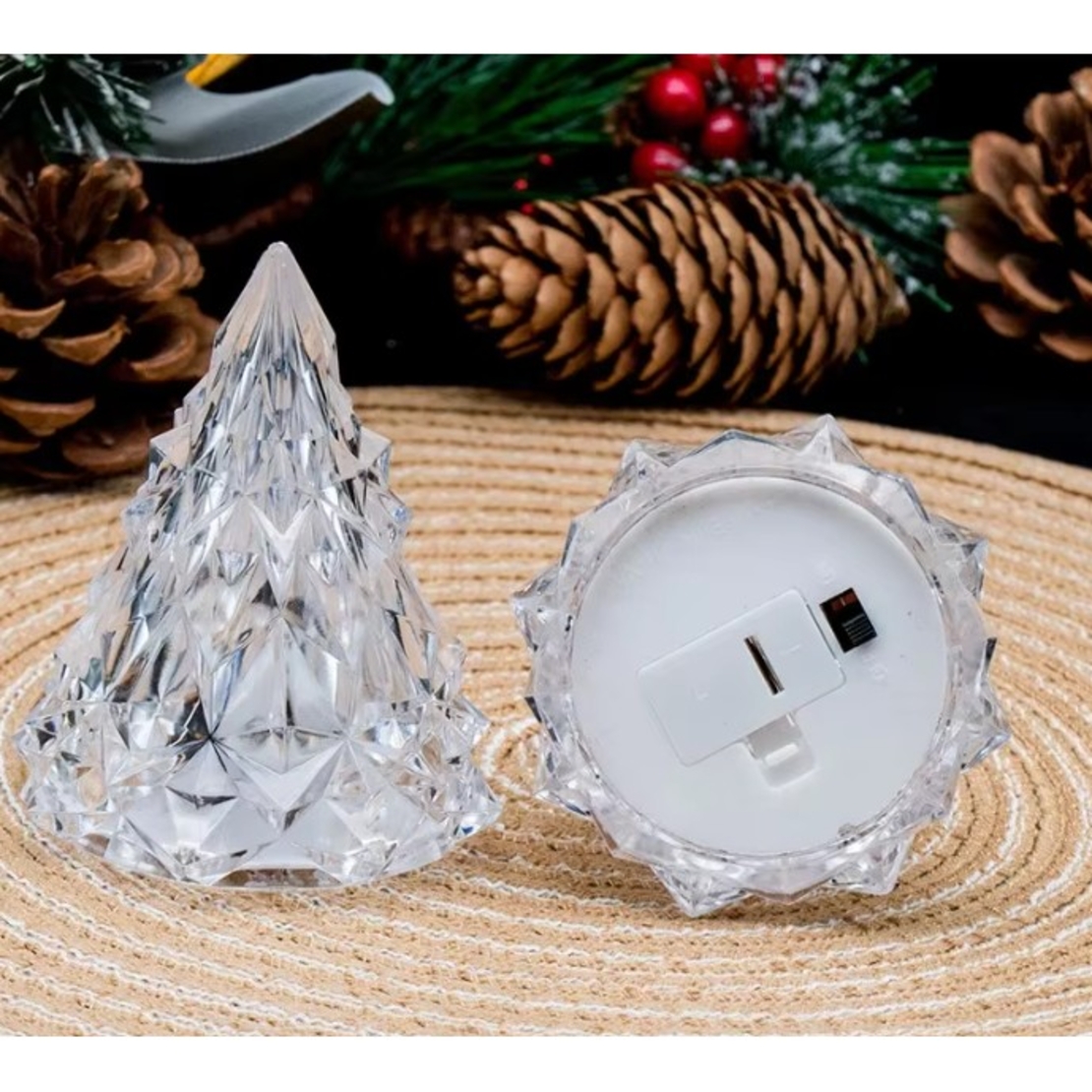 Lampa de Veghe, Flippy, Model IceBerg, cu Baterii, Lumina Rece, Transparent, 6.5x8 cm