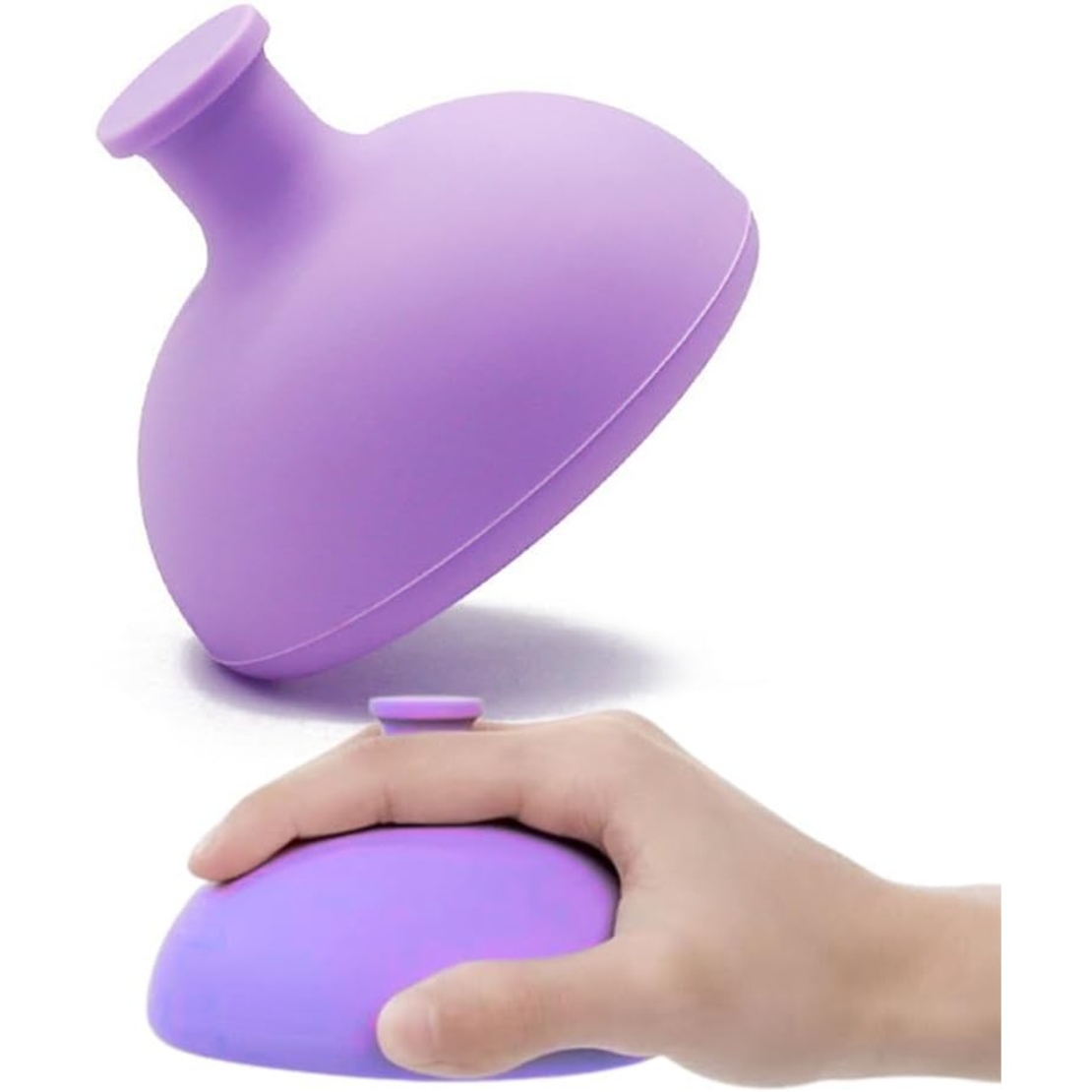 Dispozitiv Terapeutic Sputa, Flippy, Cupa pentru Terapie Toracica, Dispozitiv de Eructare, pentru Sugari si Copii, 7.5 x 6 cm, din Silicon, Mov