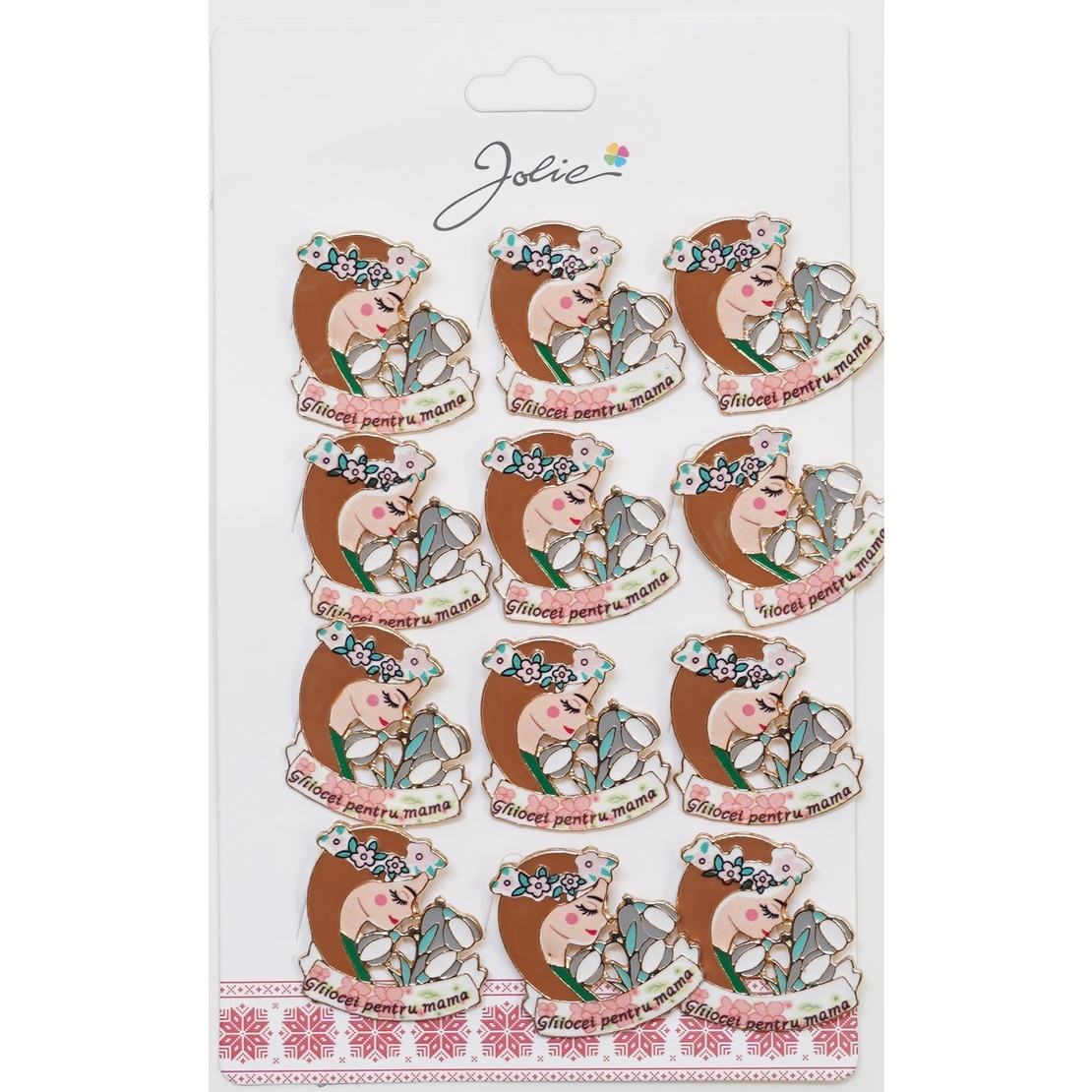 Set 12 Brose Martisor Primavara Mesaj Ghiocei pentru Mama