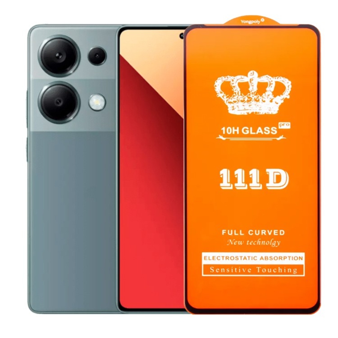 Folie Sticla Securizata pentru Xiaomi Redmi Note 13 Pro, Flippy, Sticla de Protectie Compatibila cu Xiaomi Redmi Note 13 Pro, Full Cover 111D, HD, Margini Negre, Transparenta