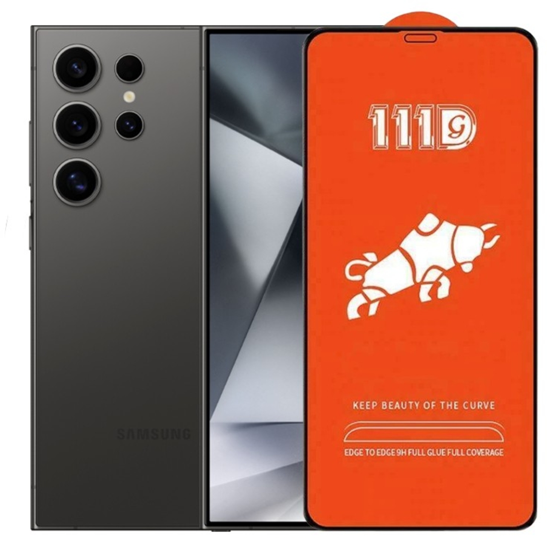 Folie Sticla Securizata pentru Samsung Galaxy S24 Ultra 5G, Flippy, Sticla de Protectie Compatibila cu Samsung Galaxy S24 Ultra 5G, Full Cover 111D, HD, Margini Negre, Transparenta