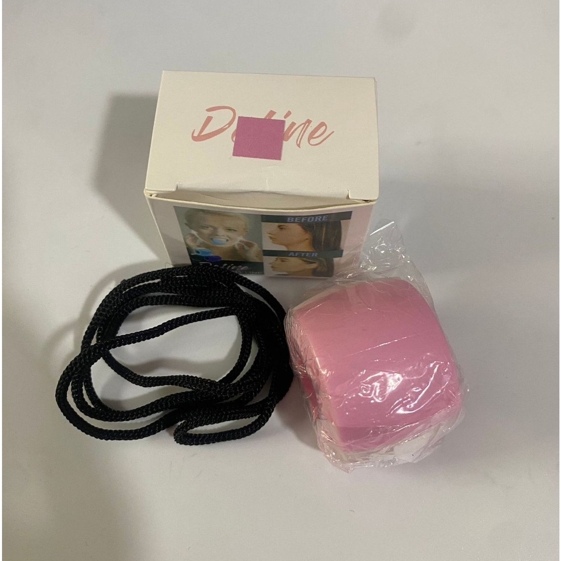 Dispozitiv de Tonifiere Faciala, Flippy, din Silicon, Corectare Mandibula/Maxilar, Roz