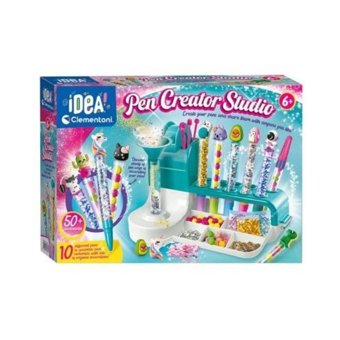 Set de Creatie, Flippy, Stiloul Magic, +6 Ani, peste 50 de Accesorii, Laborator de Creatie Pixuri, 34 x 31 x 8 cm, Multicolor