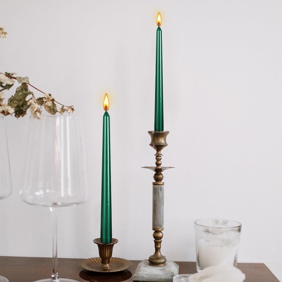 Lumanare Decorativa, Flippy, pentru Masa, 25 cm, din Parafina, fara Fum, Ardere 7.5h, Verde