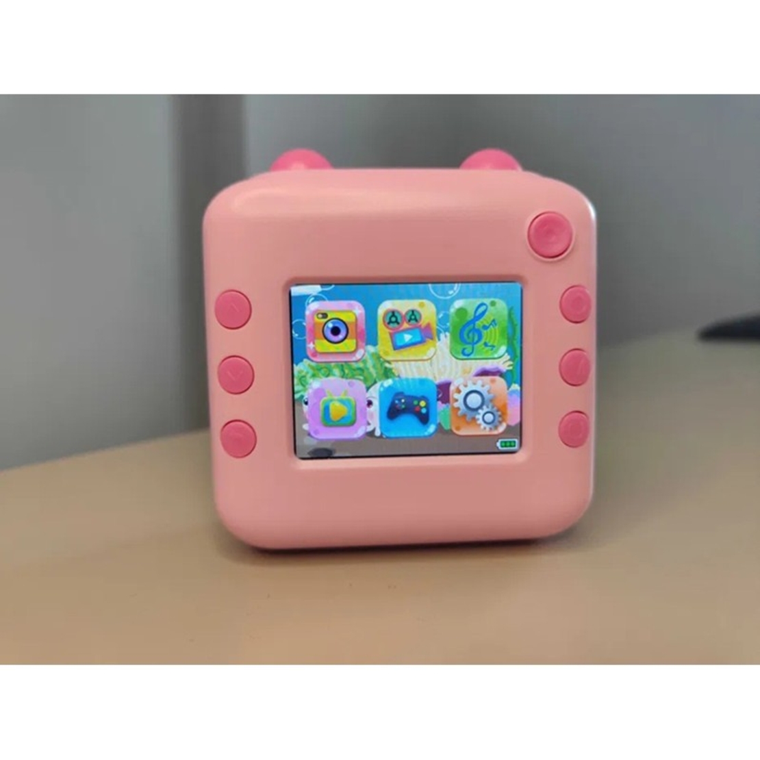 Camera Instantanee pentru Copii, Flippy, cu Functie de Printare, Cablu USB-C, Bluetooth, compatibil iOS/Android, Imprimare APP, Model Urechi, Snur Subtire Inclus, Roz