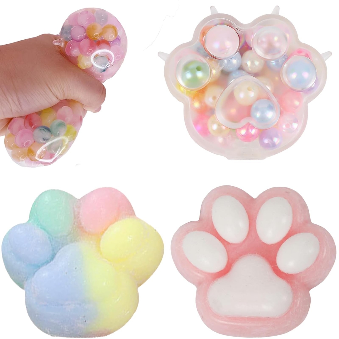 Jucarie Antistres Squishy, Flippy, cu Revenire Lenta, Model Labuta de Pisica, 200g, 12.5 x 10.5 cm Squeeze Pinch Family, Ambalaj Transparent, Model 11