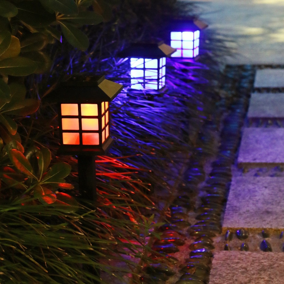 Lampa solara Led pentru gradina, Tip felinar, Flippy, Multicolor