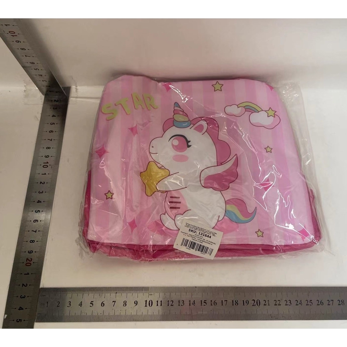 Geanta Termoizolanta pentru Copii, Flippy, 23x13x19 cm, Model Imprimeu Unicorn, din Folie de Aluminiu si Panza Oxford, Roz