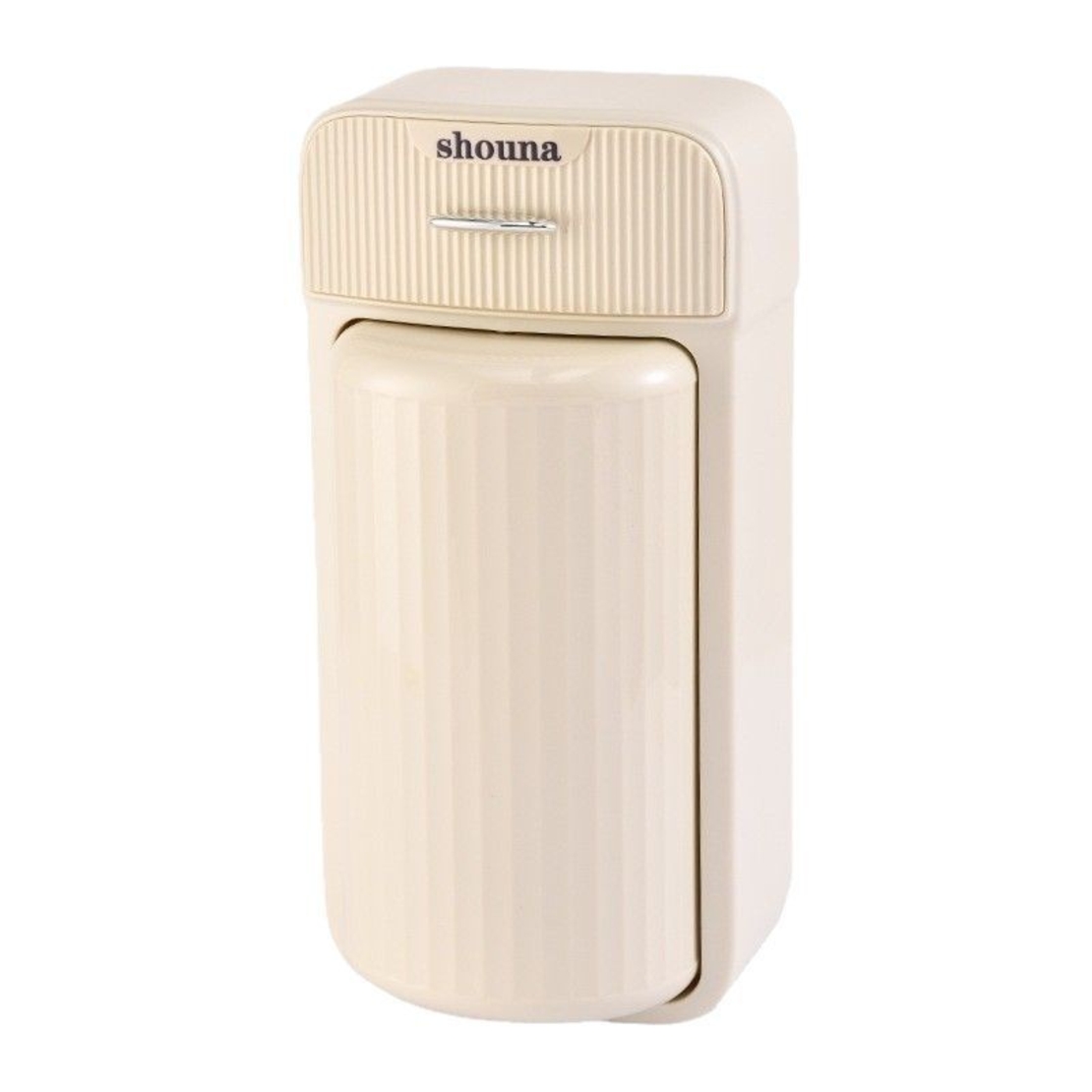 Organizator Baie, Flippy, 4 Compartimente si 1 Sertar, Rotire 360 Grade, din PP+PET, 27.5 x 16 x 11 cm, Crem