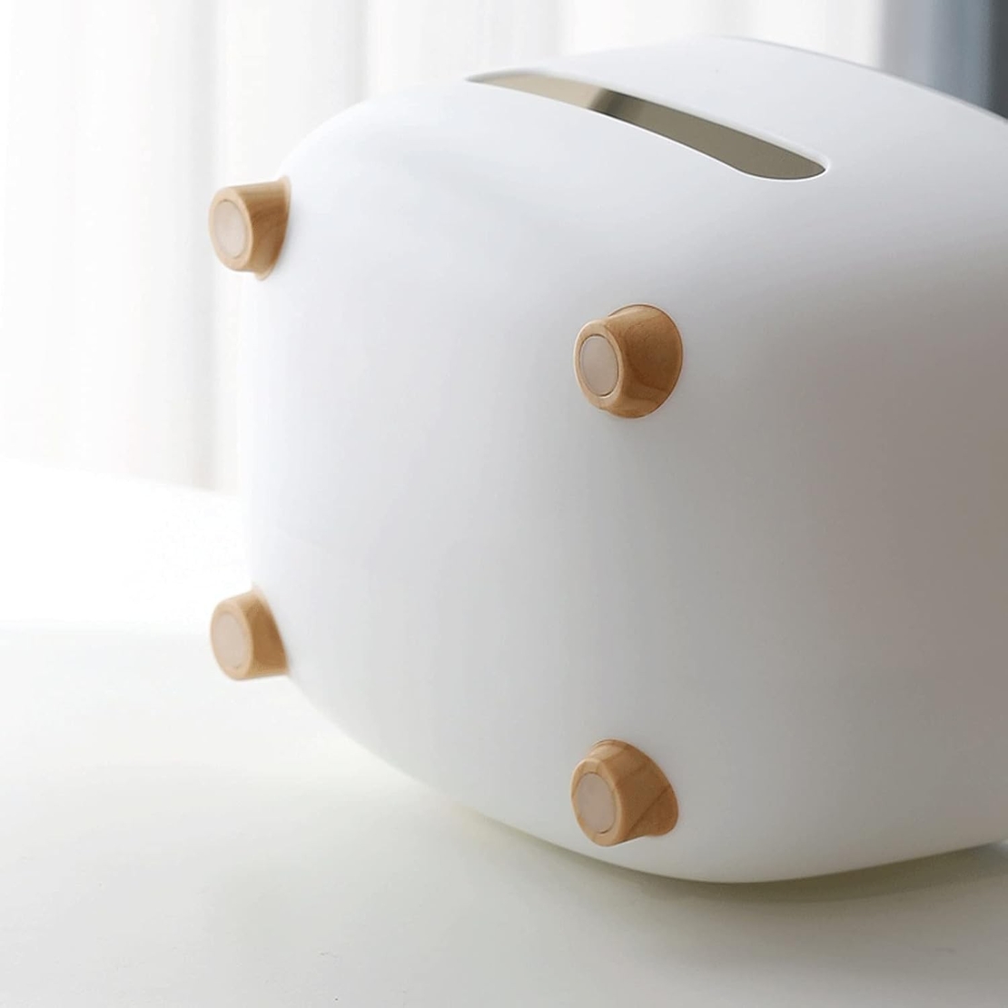 Suport pentru Servetele, Flippy, Cutie Multifunctionala, Design Minimalist, ABS, cu Suport pentru Obiectele Personale, pentru Birou, 21x12x12 cm, Gri