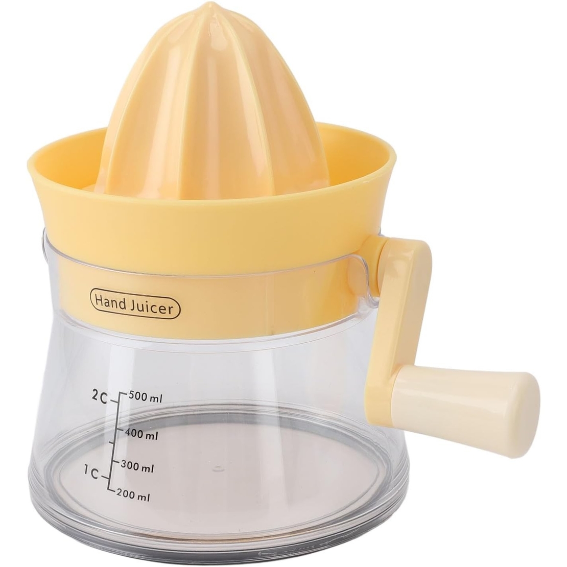 Storcator de Citrice Manual, Flippy, Rezistente, Usor de Folosit si Depozitat, Durabil, Calitativ, 16.5x13cm, Transparent/ Galben