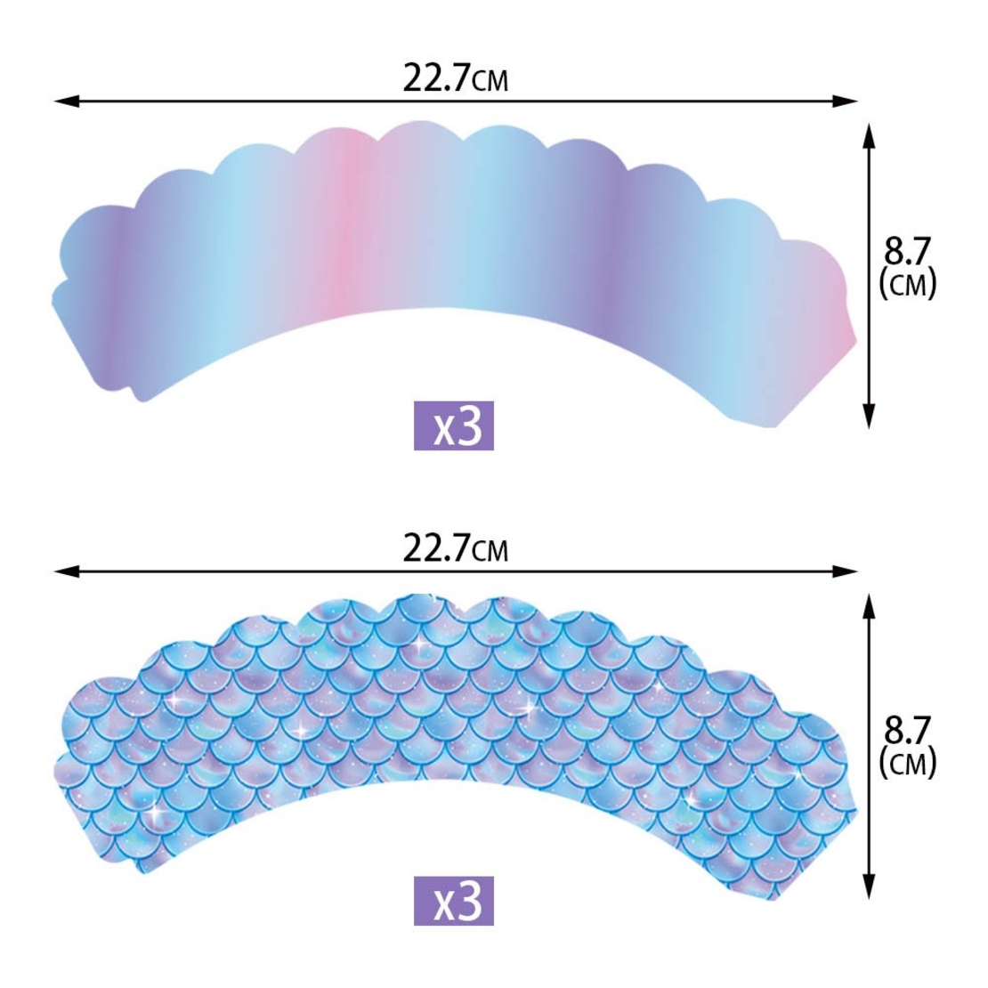 Set 6 Accesorii pentru Prajituri Sirena, Flippy, Colectia Mermaid, 22.7 x 8.7 cm, Multicolor