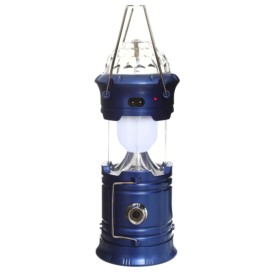 Lanternă pliabilă de camping Magic cool cu ​​lampă disc și USB Flippy, Lanterna, Felinar, Acumulator 1200 mAh, reincarcabila, 6 LED + 1 W + 3C culori, Albastru