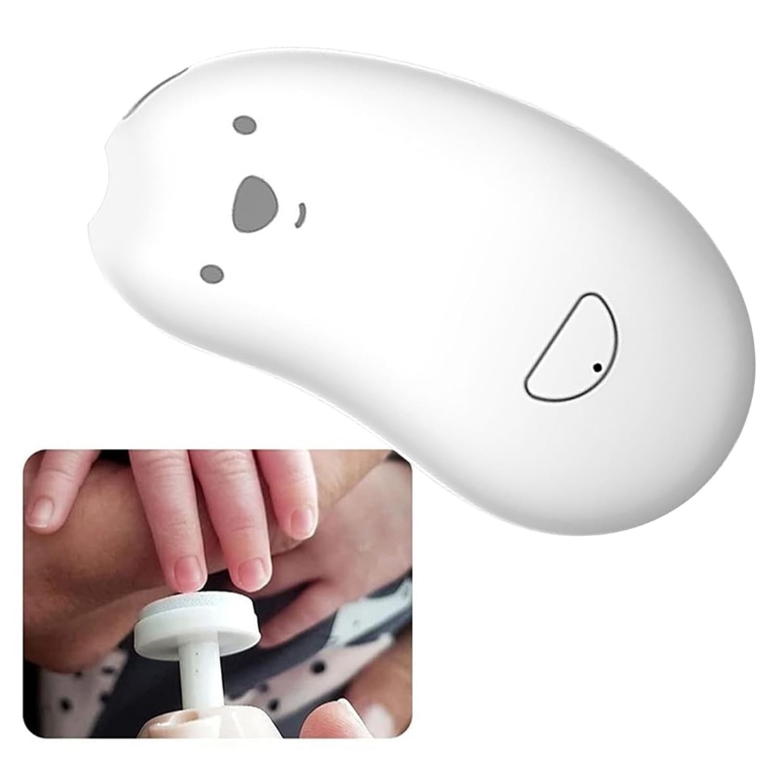 Pila Electrica, Flippy, pentru Bebelusi si Adulti, din ABS, Incarcare USB, 6 Accesorii, cu Lumina Led, 8.8 x 4.9 cm, Alb
