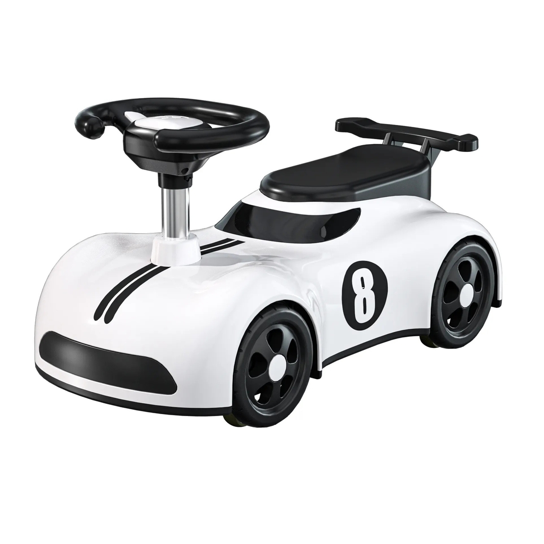 Masina pentru Copii, Flippy, 1-3 ani, Impingere, Bluetooth, Muzica, din ABS, 4 Roti, Inaltime Sezut 22 cm, Alb