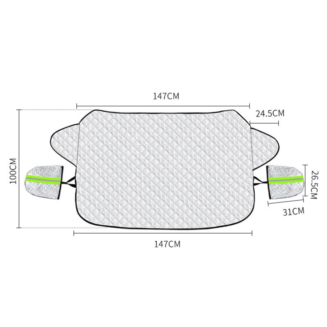 Husa de Protectie pentru Parbriz, Flippy, Protectie pentru Zapada Gridnina Soare, Scut Auto anti Zapada, 150 x 110 cm Argintiu