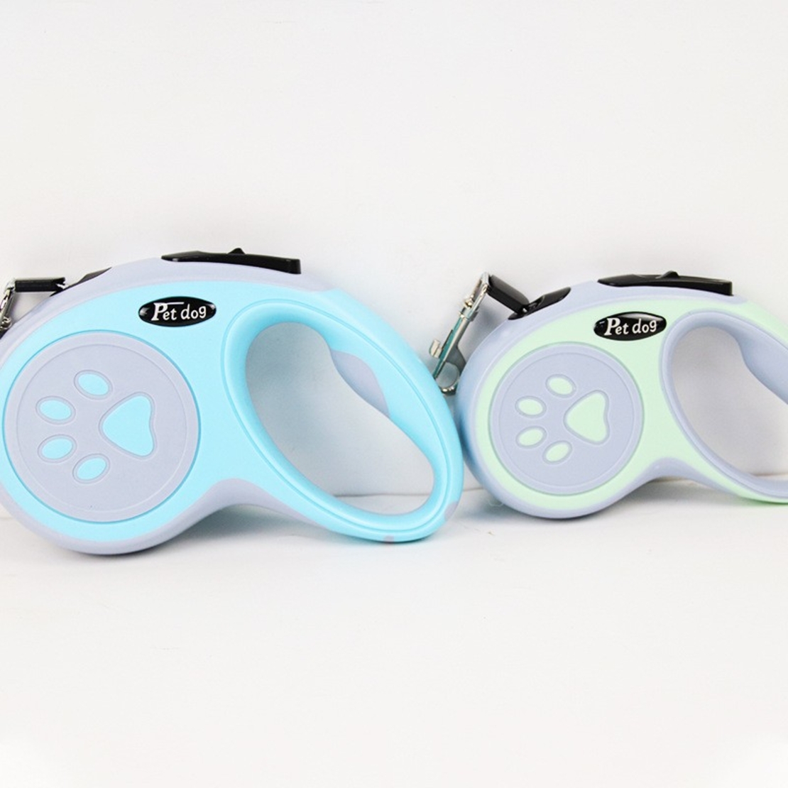 Lesa Automata Retractabila, Flippy, pentru Caini, 3m, 20 kg, ABS, Gri/Bleu, 8x12x4 cm
