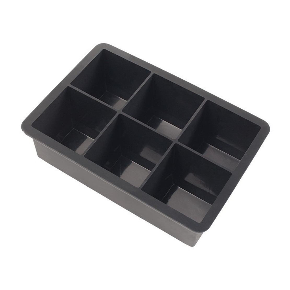 Forma pentru Gheata, Flippy, 6 Forme Patrate cu Capac, din Silicon, 17 x 12 x 6 cm, Negru