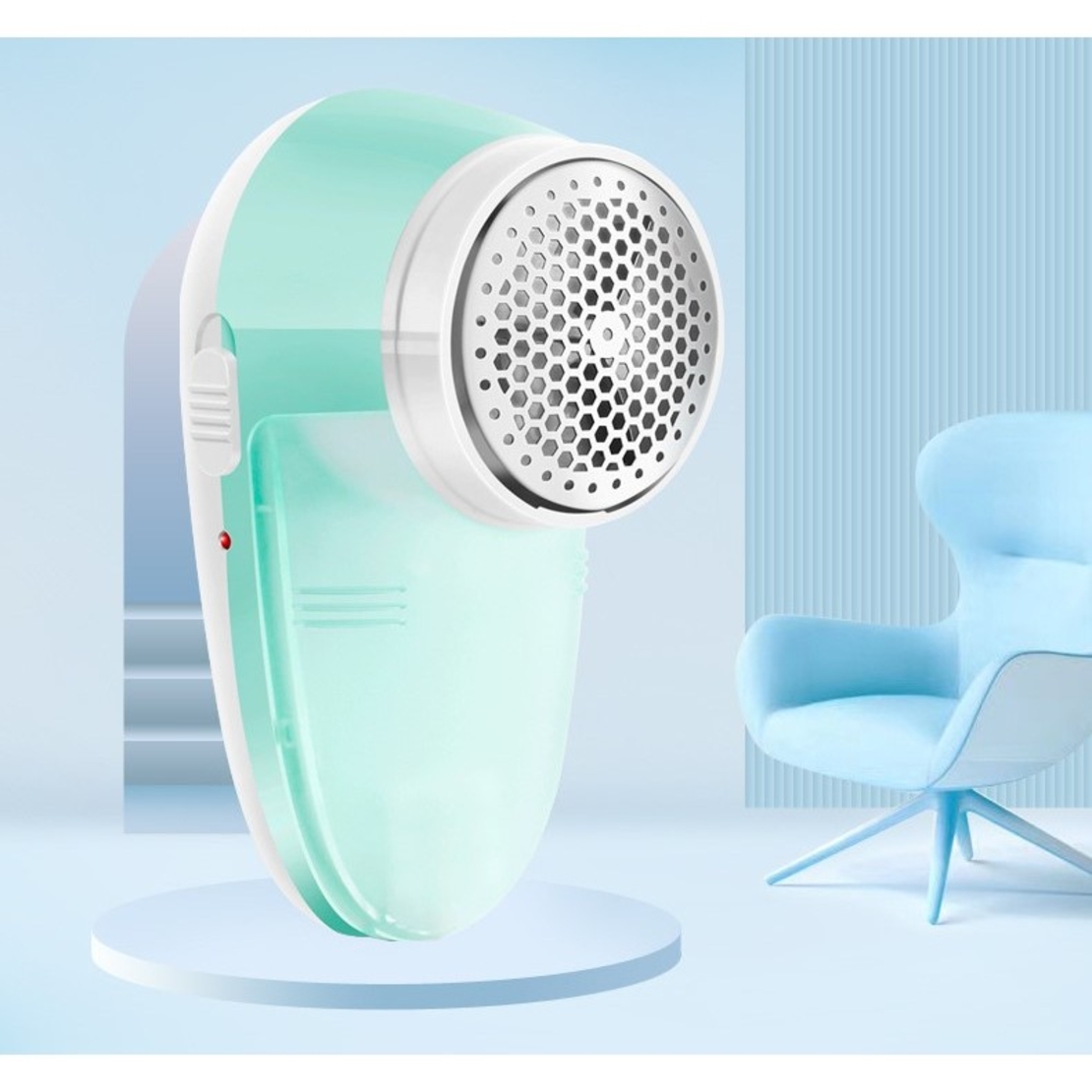 Aparat Pentru Curatat Scame, Par Si Praf, Flippy, Pentru Diferite Tipuri De Material, Cu Lame Din Otel Inoxidabil, Incarcare Prin USB Type-C, Cu Perie De Curatare si Cablu USB Incluse, 13x7 cm, Verde