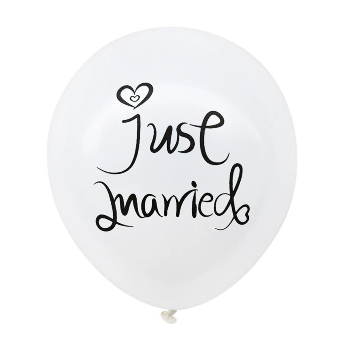 Set 10 Baloane din Latex, Flippy, Model Party Casatorie, Mr&Mrs Just Married, 2.8 g, 30 cm, Alb/Negru