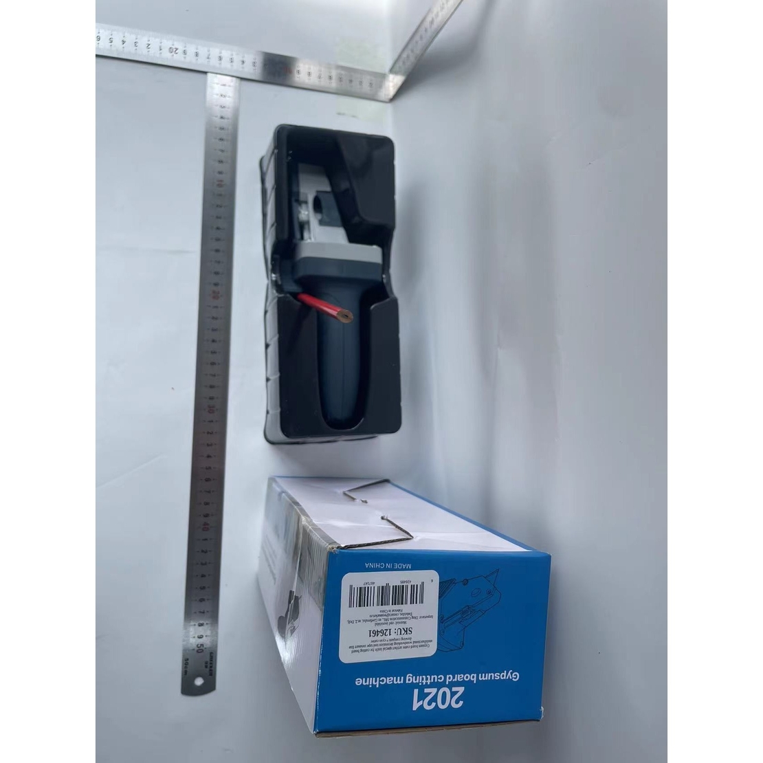 Instrument Manual pentru Bricolaj, Flippy, Ruleta Incorporata, Taiere Gips si Carton, 23x7 cm, Albastru