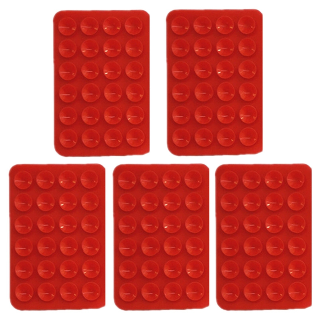 Suport Adeziv Universal, Flippy, pentru Telefon/Tableta, cu 24 Ventuze, potrivit pentru Tik-Tok/Selfie/Vizionare Video, din Silicon, 8 x 5.5 x 1 cm, Rosu