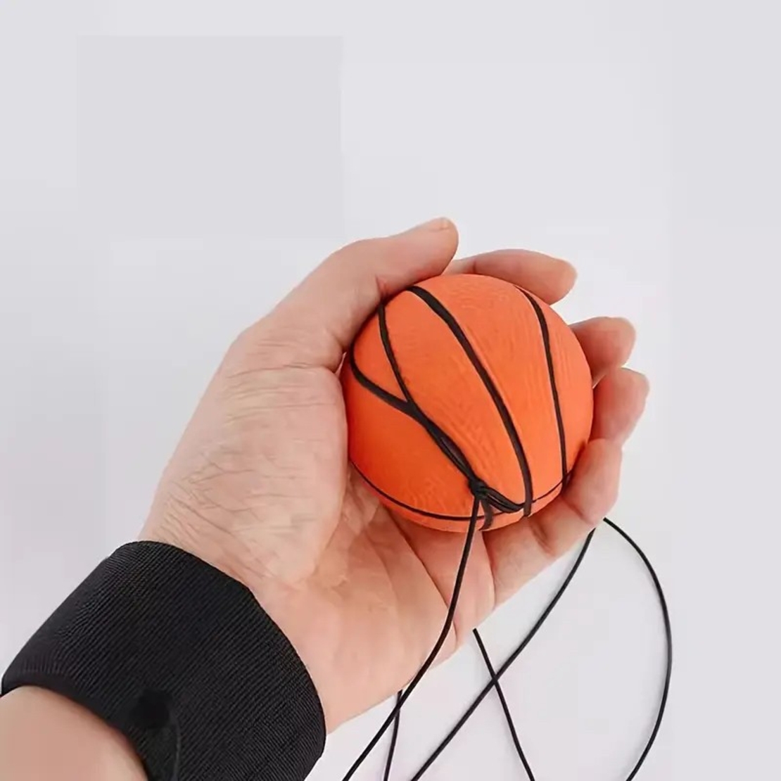Minge Saltareata Hiperelastica, Flippy, Model Minge de Basket cu Fixare de Mana, Space Moon Ball foarte Elastica, Antistress pentru Copii, Diametru 66 mm, Portocaliu