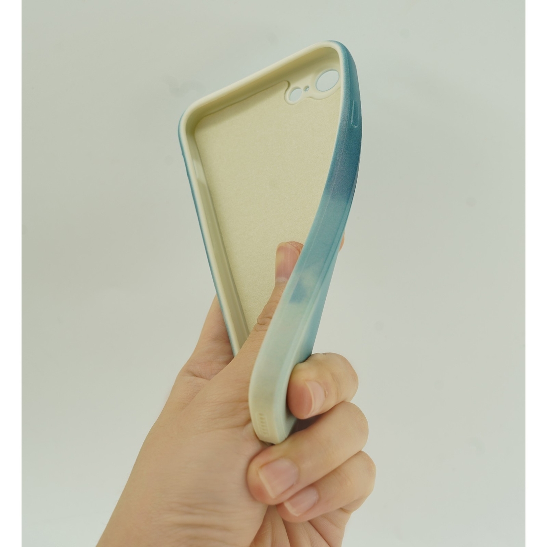 Husa protectie Flippy compatibila cu Apple iPhone 12 Mini Tpu Ombre, Verde/Alb