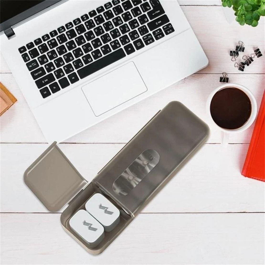 Cutie Organizatoare pentru Cabluri, Flippy, din Plastic, 28 x 9 x 6 cm, Gri