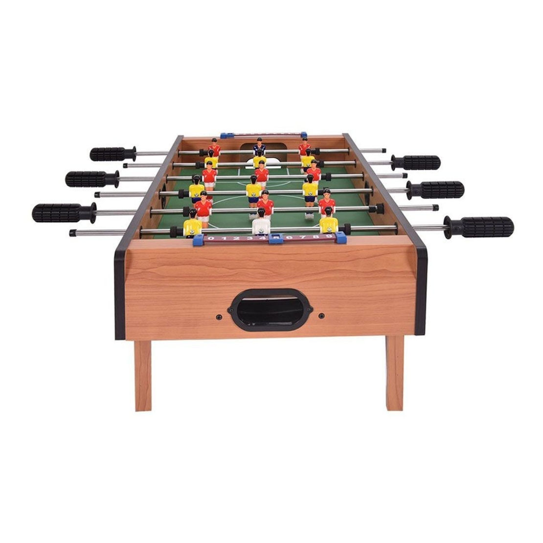 Masa de Fotbal cu Teren si 18 Jucatori Flippy, 6 Manere, cu Tablou pentru Scor, din Metal, Lemn si ABS, 69 x 36.5 x 23 cm, cu Picioruse, pentru copii/adulti