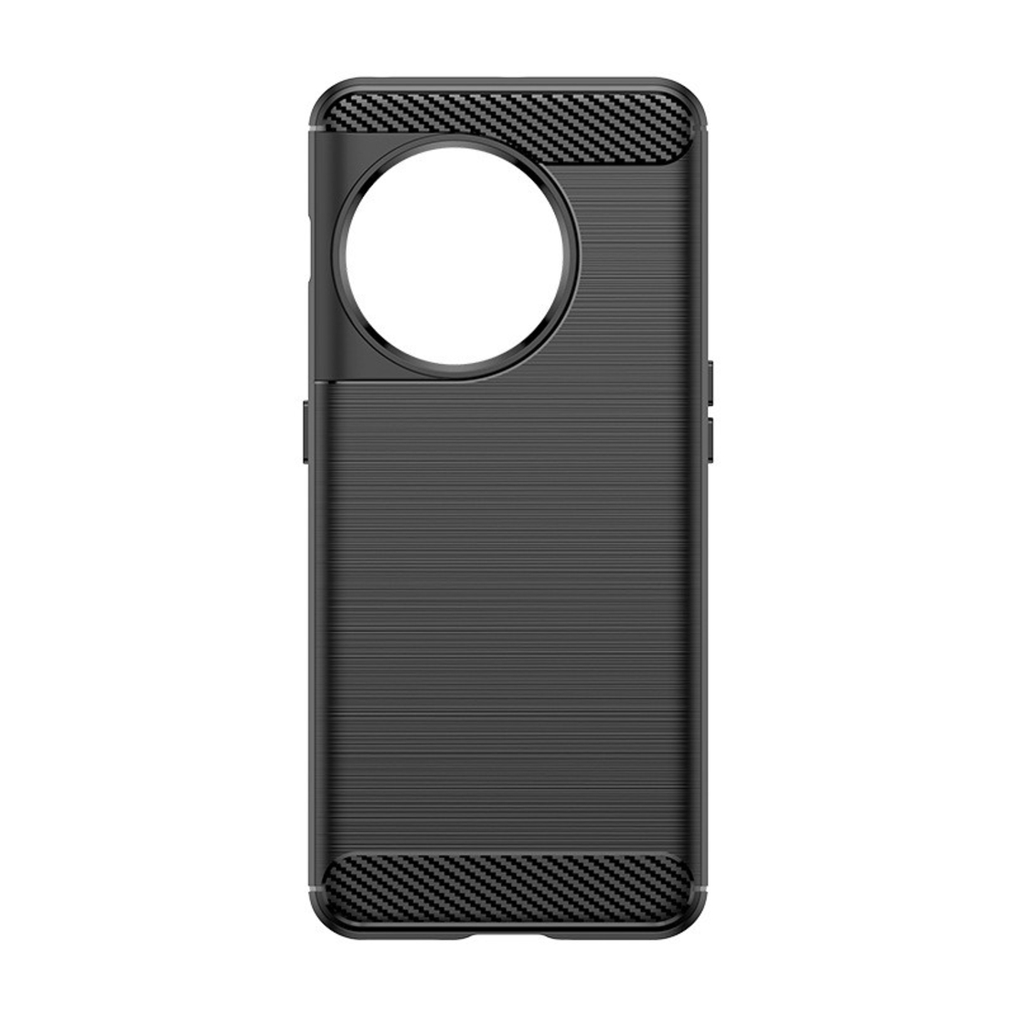 Husa Protectie pentru OnePlus 11, Flippy, din Silicon TPU Moale, Textura Periat, Anti Cadere, cu Element Carbon, Negru