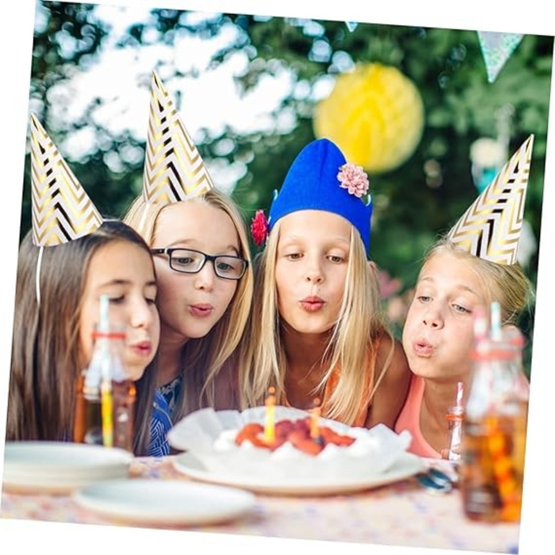 Set 6 Coifuri, Flippy, Petrecere Copii, din Carton, 20 x 13.5 cm, Model 7 Valuri, Auriu