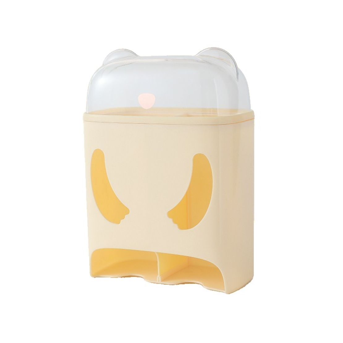 Cutie de Depozitare, Flippy, Montare Perete, Adeziv, Fara Perfoare, din ABS, Model Urs, 18 x 11 x 25 cm, Crem