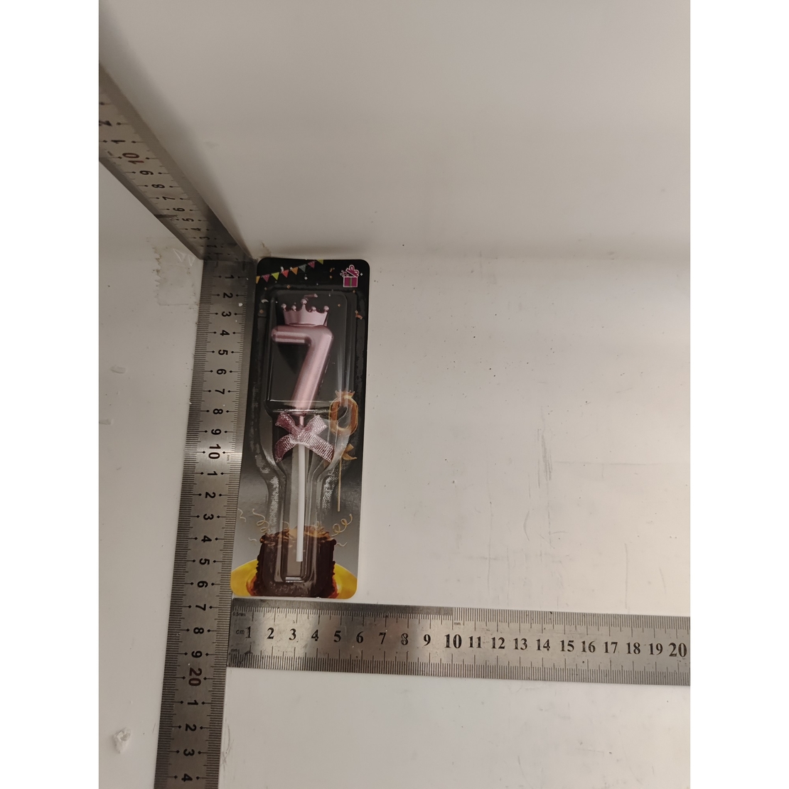 Lumanare Cifra 7, Flippy, Model Coroana cu Fundita, Pentru Tort, 6 x 2.5 cm Mov