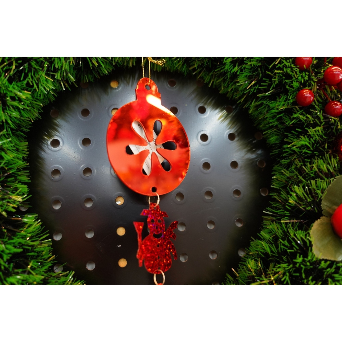 Ornament brad, Flippy, Rotund, Om de zapada, Rosu, Lucios, 10*28CM, Acril, Interior/ Exterior