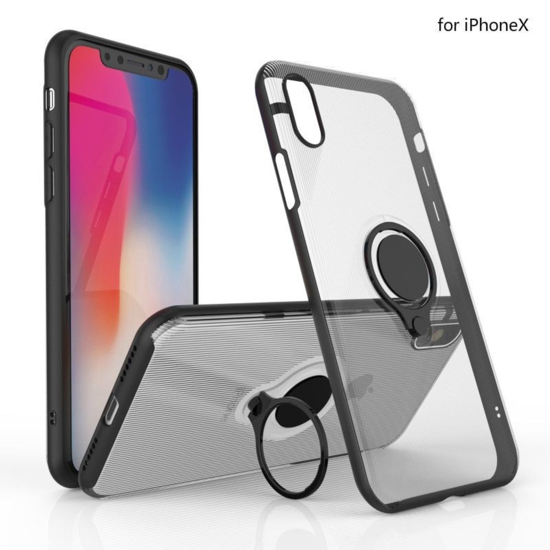 Husa Apple iPhone 7 Armor Ring cu inel magnetic Transparent