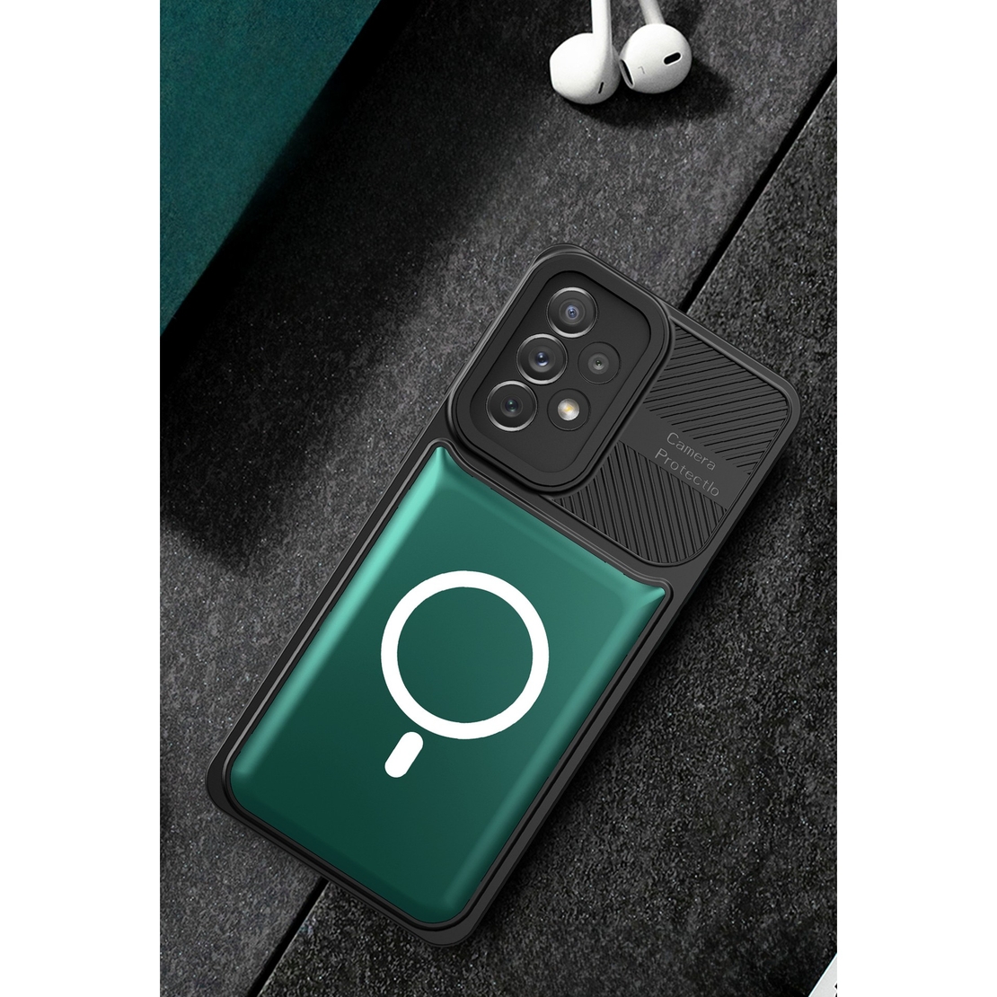 Husa pentru Apple iPhone 12 MagSafe, Urban Armor, Flippy, Verde inchis, suport magnetic