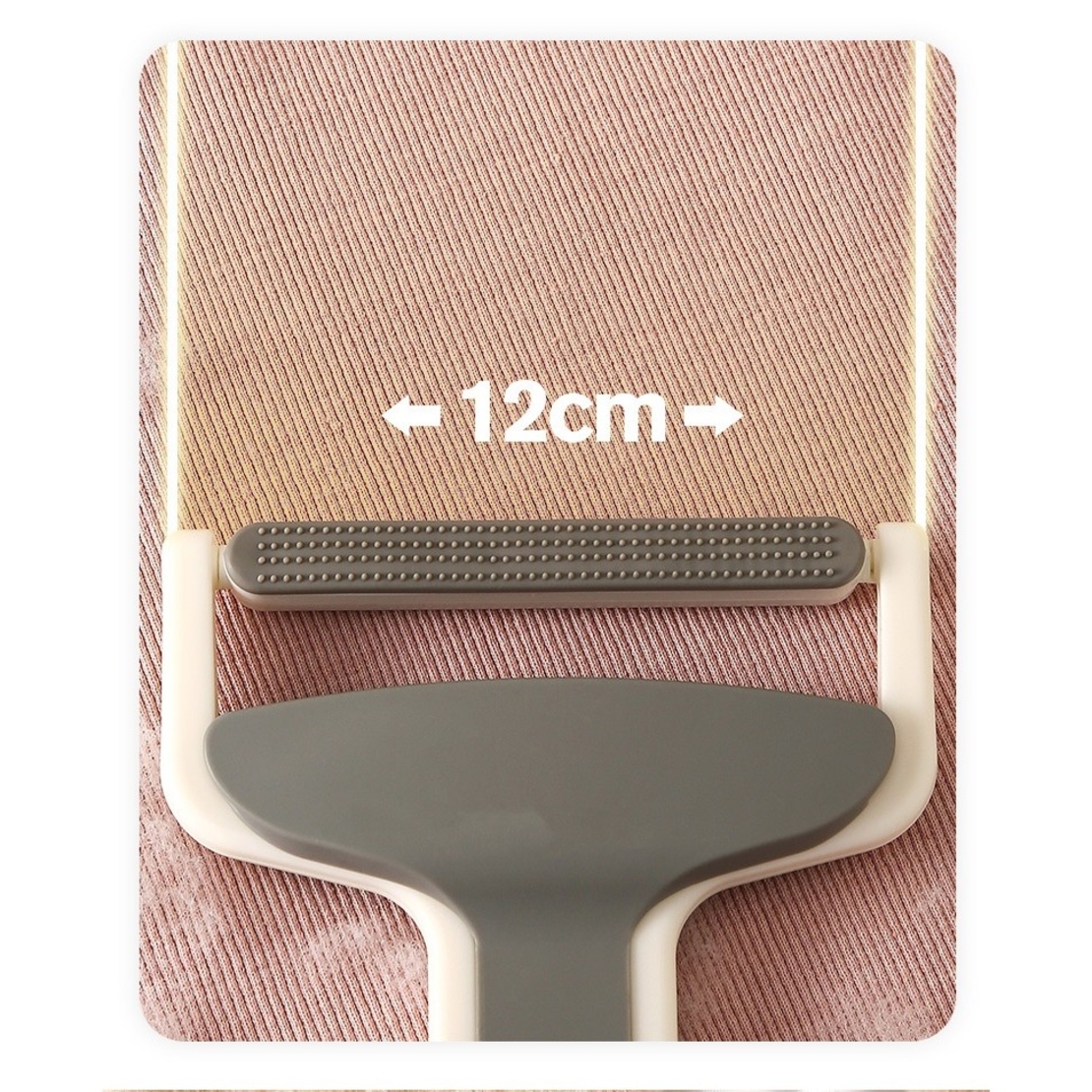 Perie de Indepartarea a Parului si Scamelor, Flippy, 12 x 15 cm, Maner Confortabil, Alb/Gri