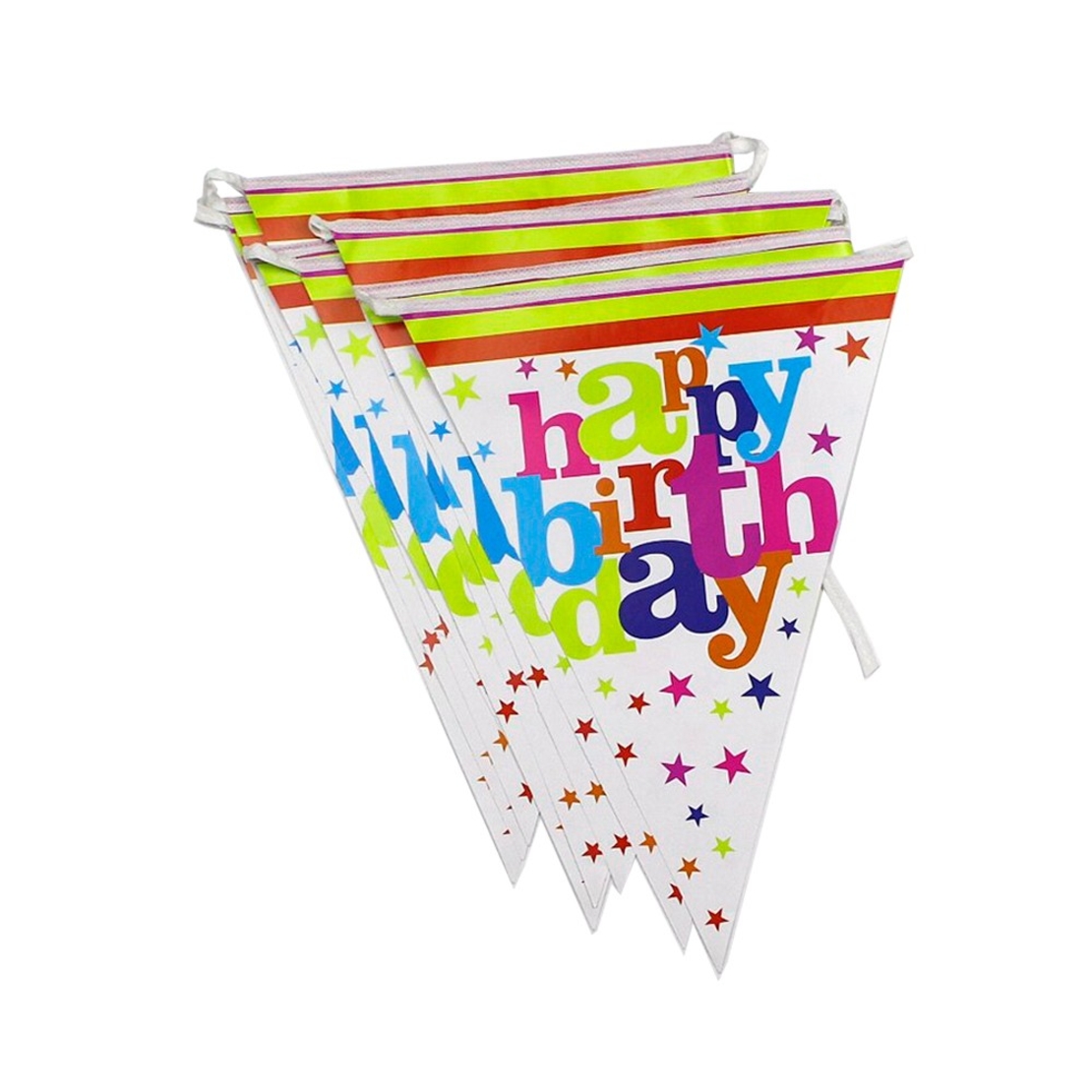 Set 10 Stegulete Tip Banner, Flippy, Colectia Happy Birthday, 270 cm Lungime, din Hartie Cretata, Multicolor