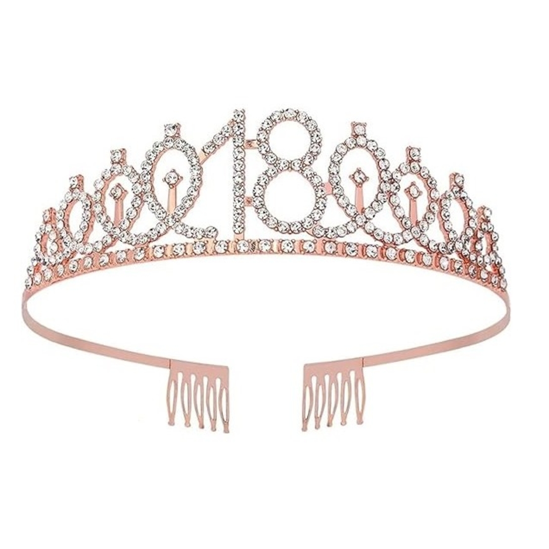 Set 2 Piese pentru Majorat, Flippy, 15 x 13 x 5 cm, Coronita Printesa Rose si Panglica 18&Fabulous, Alb