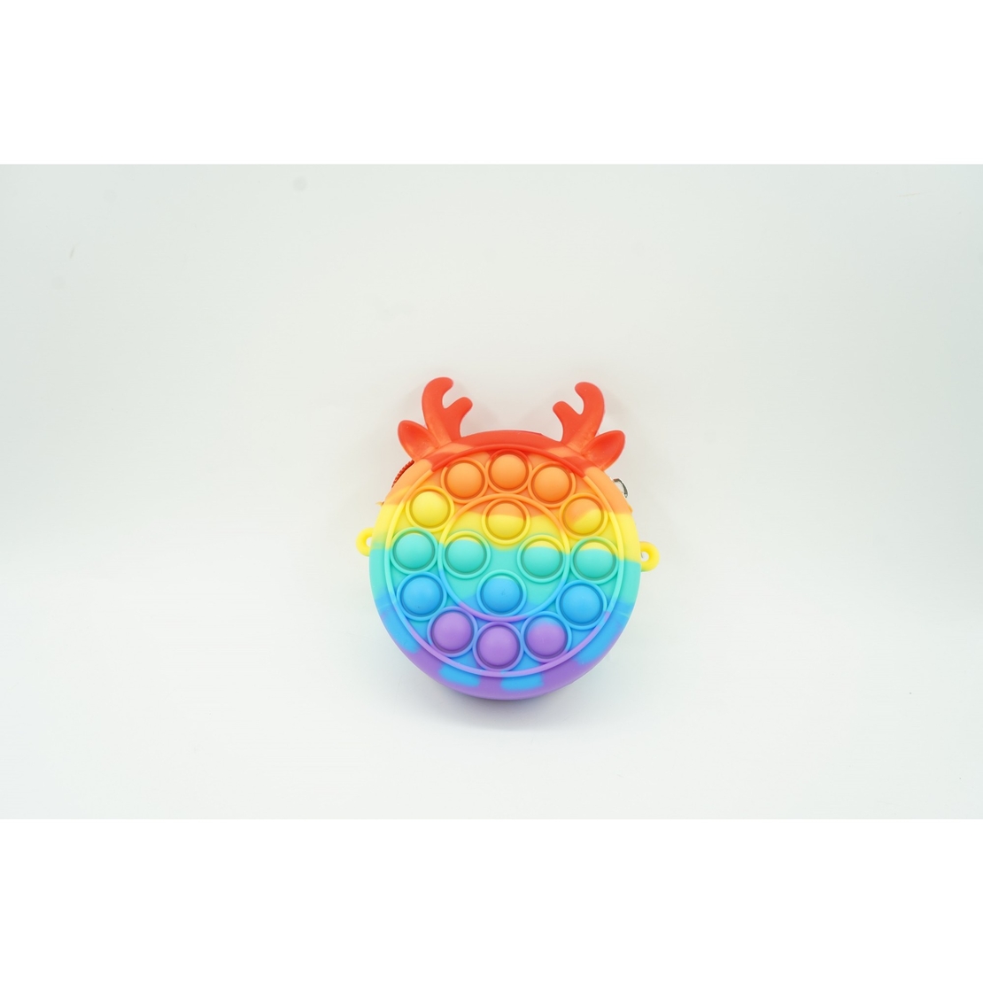 Jucarie antistres din silicon Flippy, Pop it Now and Flip It ,Mini Geanta, Ren, 6 cm, Curcubeu