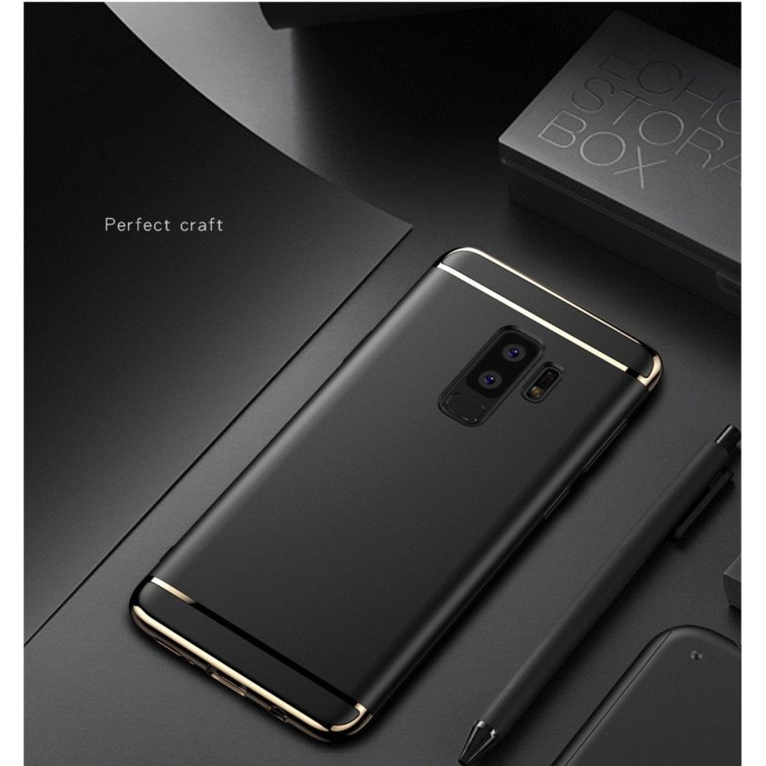 Husa Samsung Galaxy S9 Luxury Plating 3 in 1 Negru