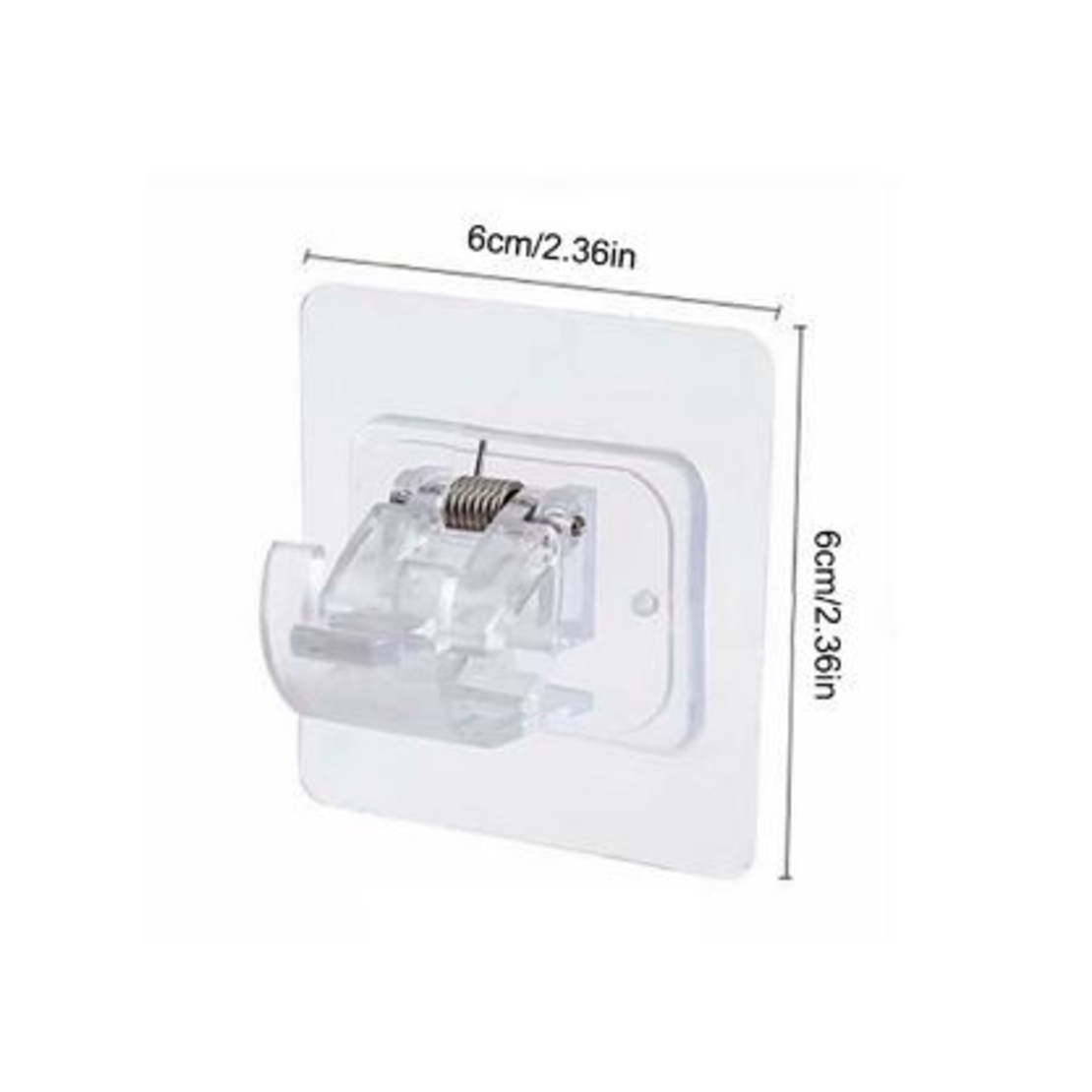 Set 2 Carlige Adezive Transparente, Flippy, Rezistente la Apa, 5 kg, Plastic, 6x6x4 cm