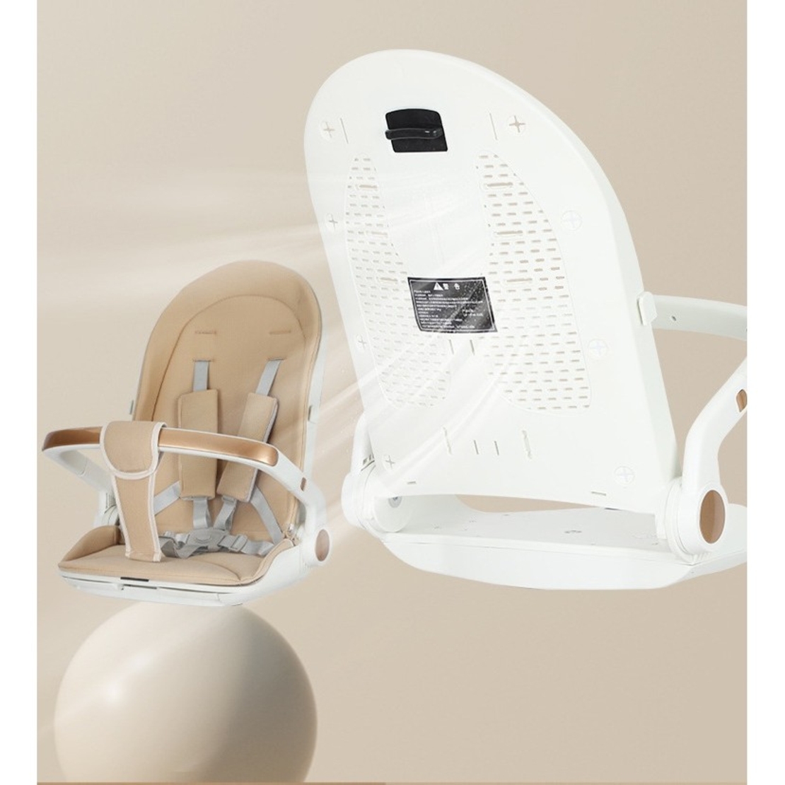 Carucior Sport Flippy 3in1, 6-36 Luni, Reversibil, Pliabil, Tavita pentru Masa, Pozitie de Somn, Centura de Siguranta, Roti 360, Suport Pahar, Copertina pentru Soare, 32x63x95cm, Alb, Model Ursulet