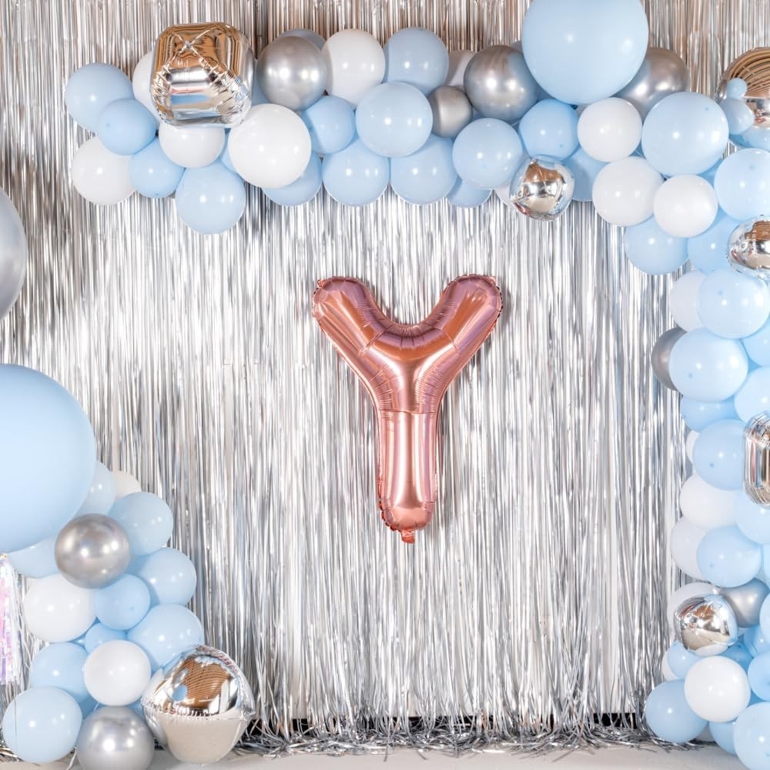 Balon Folie Metalizata Litera Y, Flippy, 100 cm, Umflati cu Heliu sau Aer, Ambalaj Individual, Pai inclus, Rose Gold