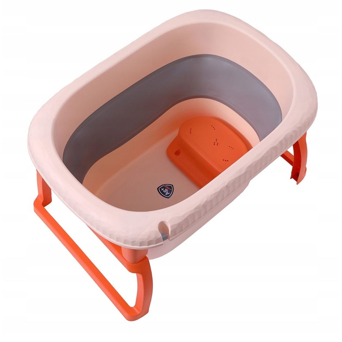 Cada Pliabila pentru Baie, Flippy, din PP+TPE, pentru Copii 0-6 Ani, cu Picioare, Suport de Sezut, Scurgere Etans, 80 x 52 x 42 cm, Portocaliu