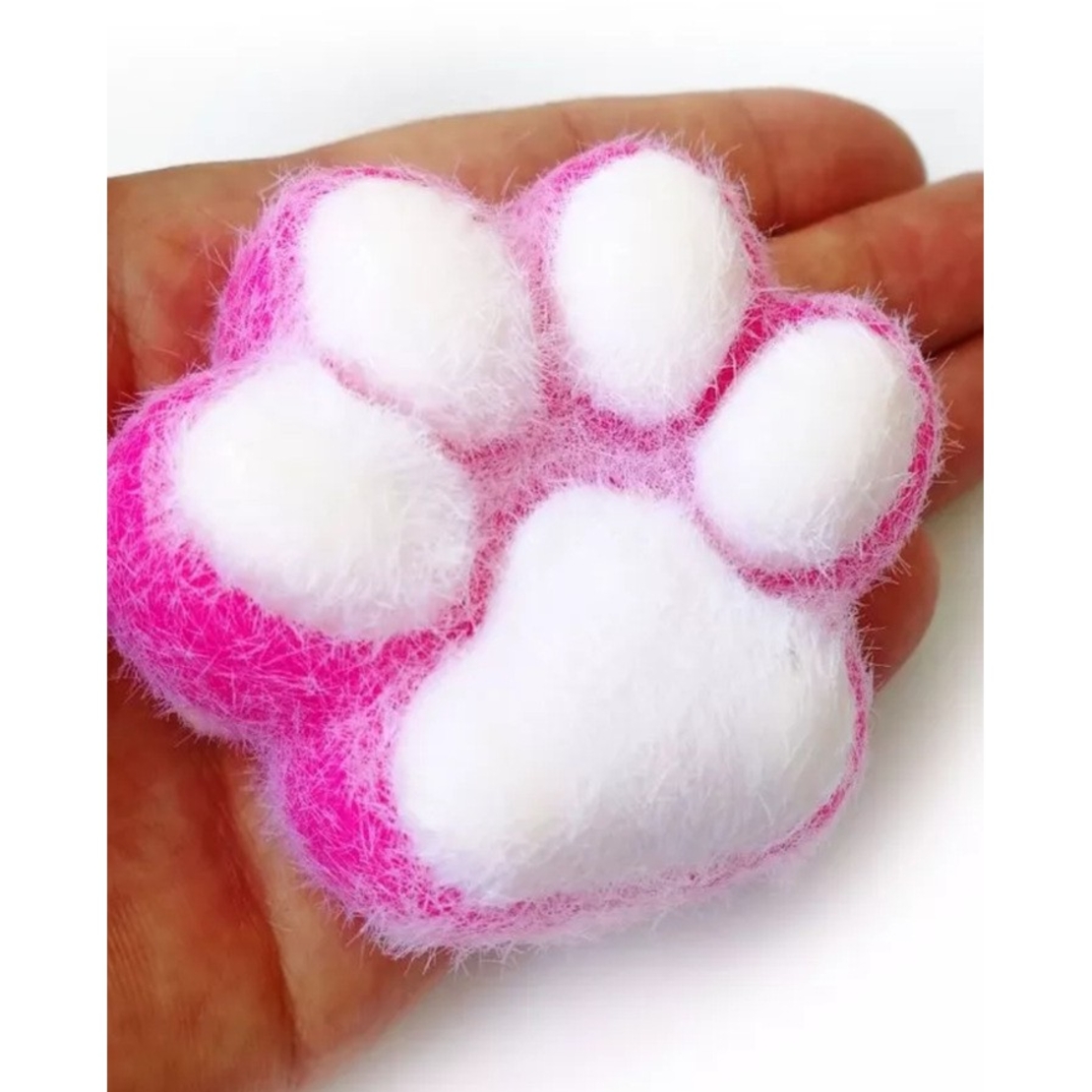 Jucarie Interactiva Squishy, Flippy, Model Cat Paw, Squeeze Pinch Family, Revenire Lenta, din TPR, +3 Ani, 7.5 cm, Textura Puf, Roz