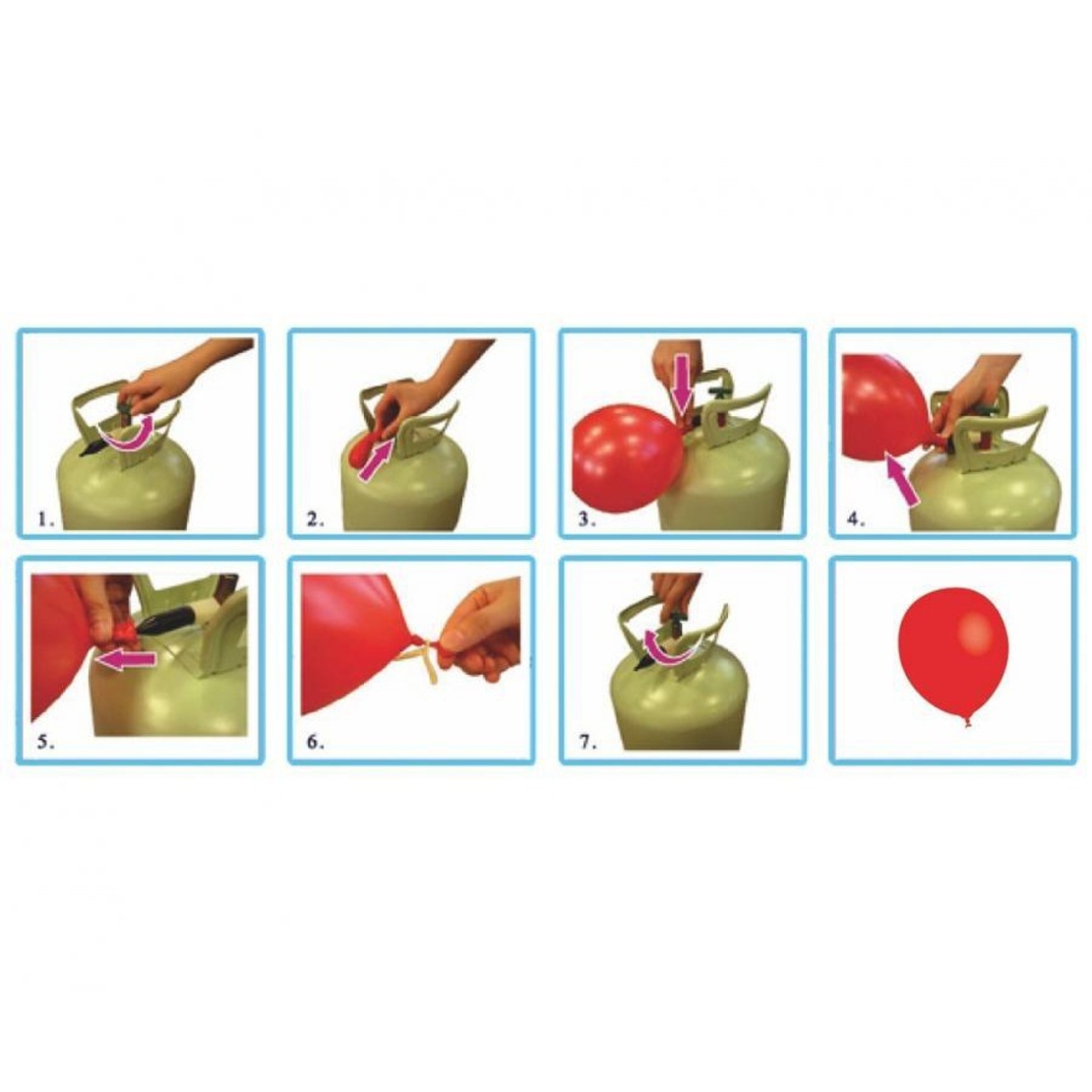 Butelie Heliu de Unica Folosinta, Flippy, Butelie pentru 30 Baloane Latex, ideala pentru Petreceri si Evenimente, 0.20 m3, 24 x 24 x 42 cm, Rosu