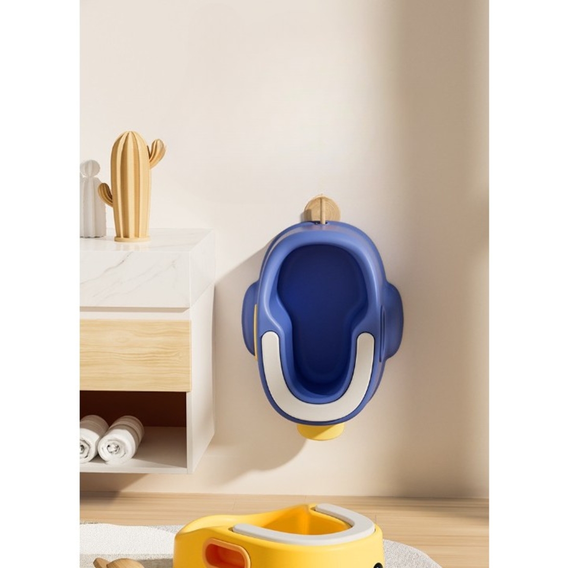 Olita pentru Copii, Flippy, +1an, Portabila, Design Ratusca, Model Prietenos, Non-Toxic, Compartiment Detasabil, cu Maner, Usor de Curatat, Albastru